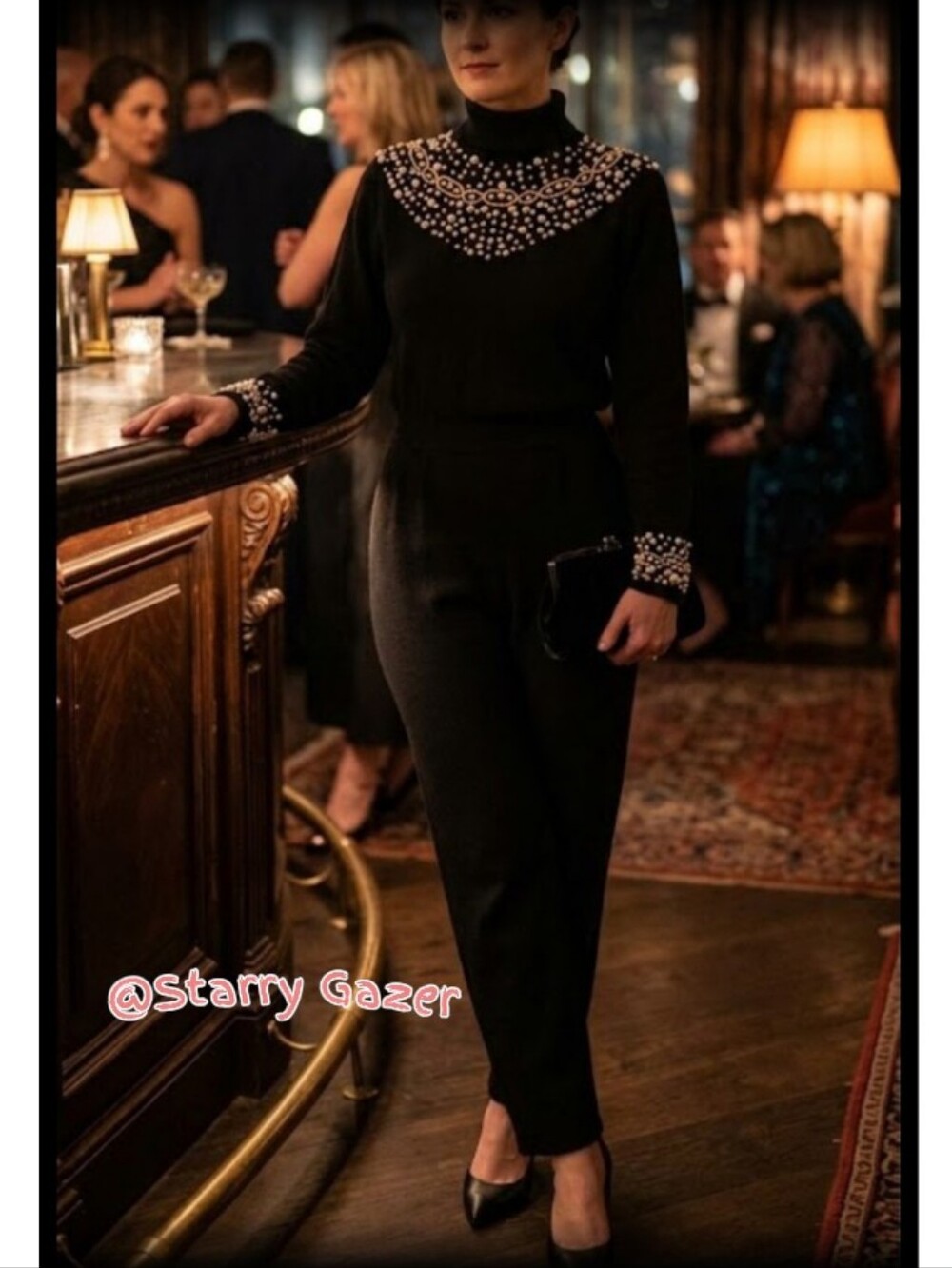 VTG Antonella Preve Embellished Sweater Jumpsuit